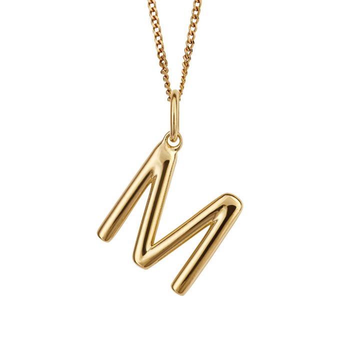 Gold Plated Silver Initial Pendant