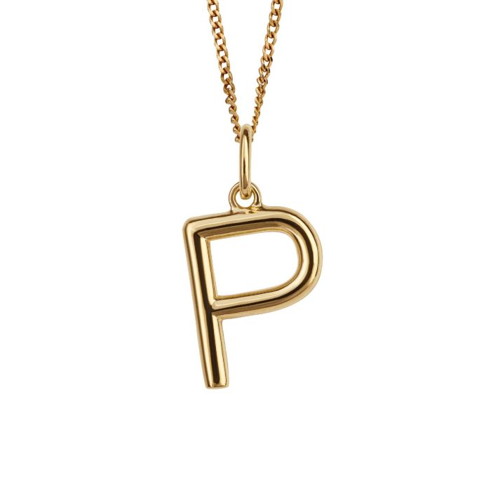 Gold Plated Silver Initial Pendant