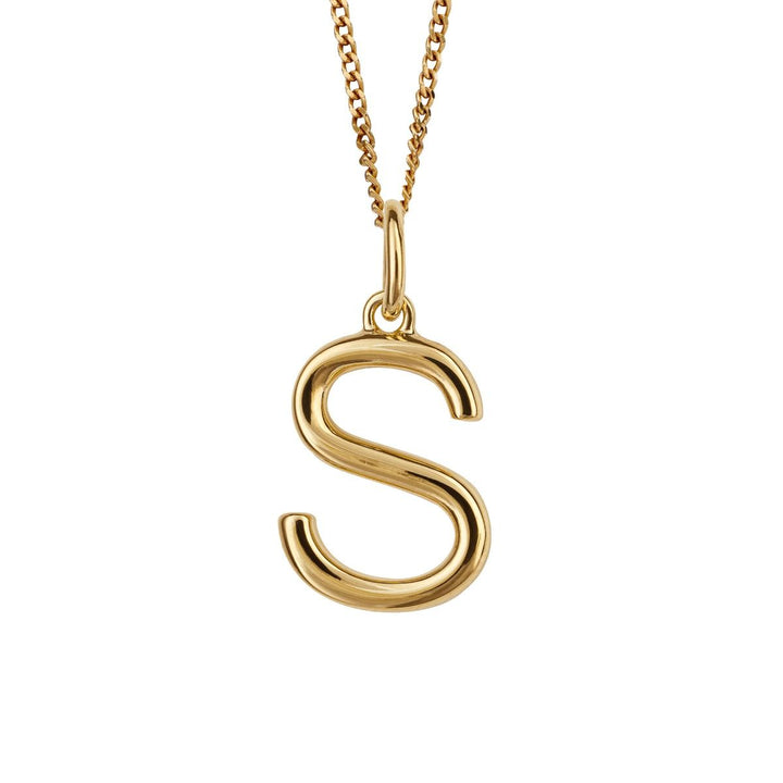 Gold Plated Silver Initial Pendant