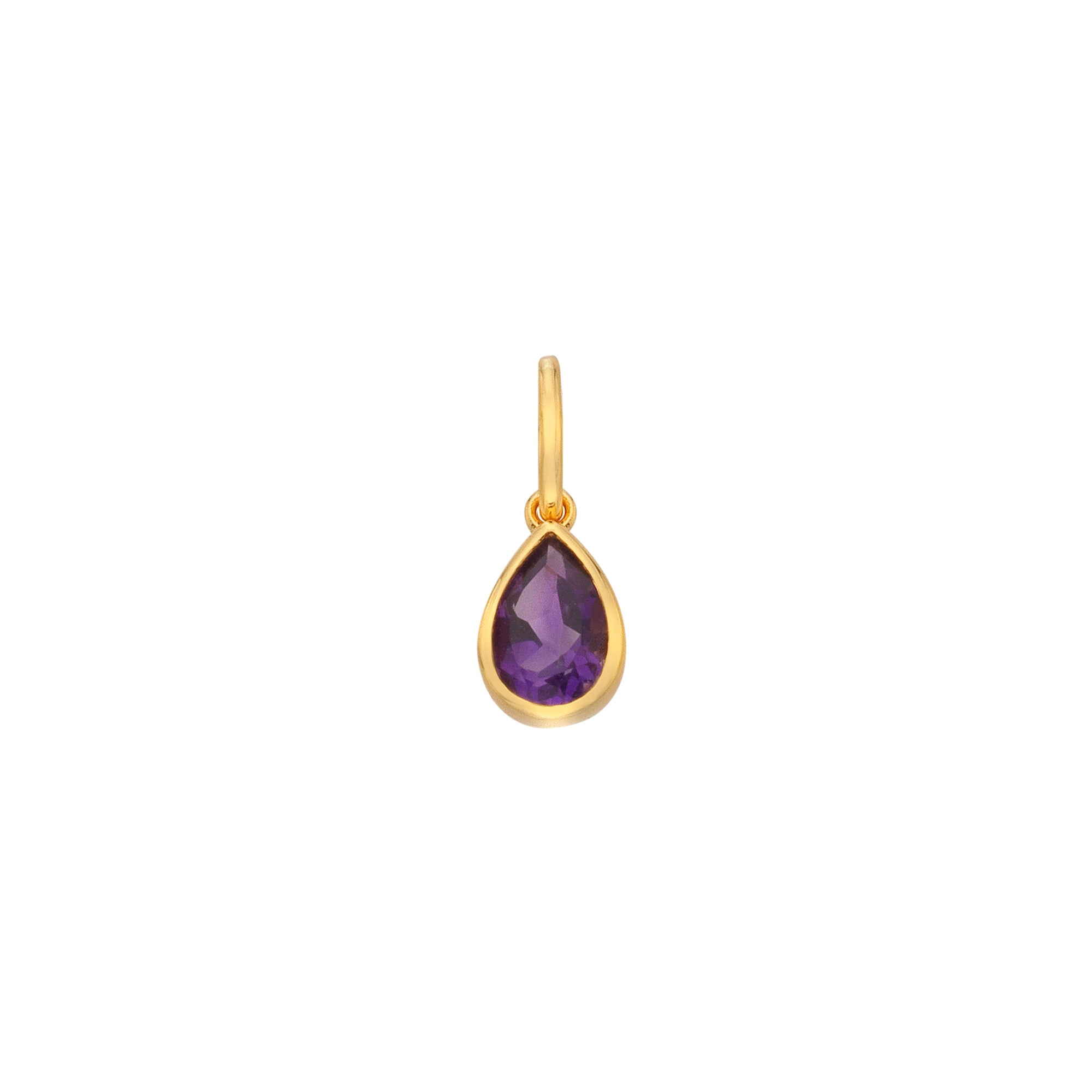 Gold Plated Silver Birthstone Teardrop Pedant Charm