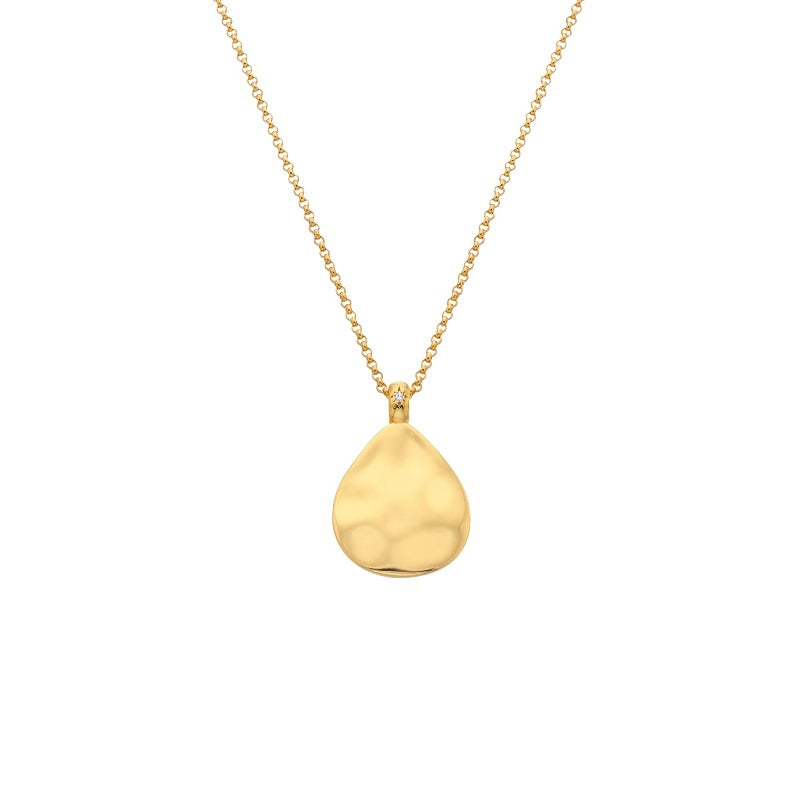 gold plated silver circle rippled pendant - Carathea jewellers
