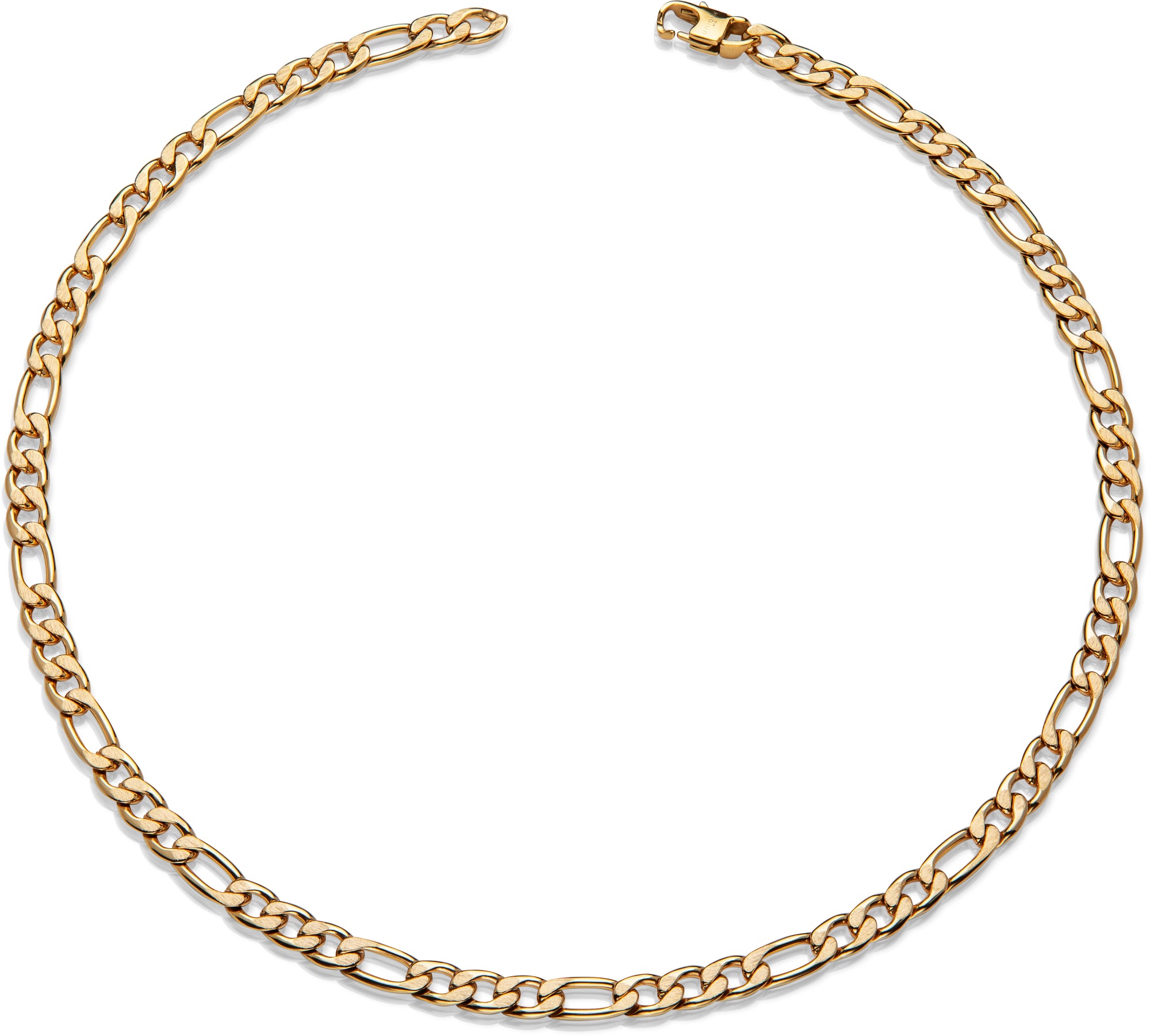 men's gold plated stainless steel figaro chain necklace - Carathea jewellers