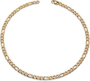 men's gold plated stainless steel figaro chain necklace - Carathea jewellers