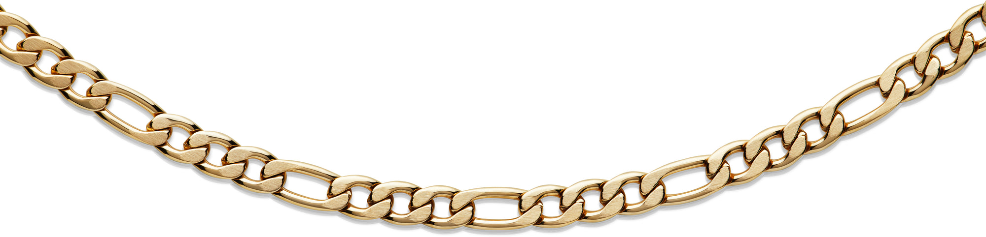 men's gold plated stainless steel figaro chain necklace - Carathea jewellers