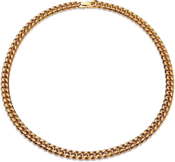 gold plated stainless steel men's curb chain - Carathea