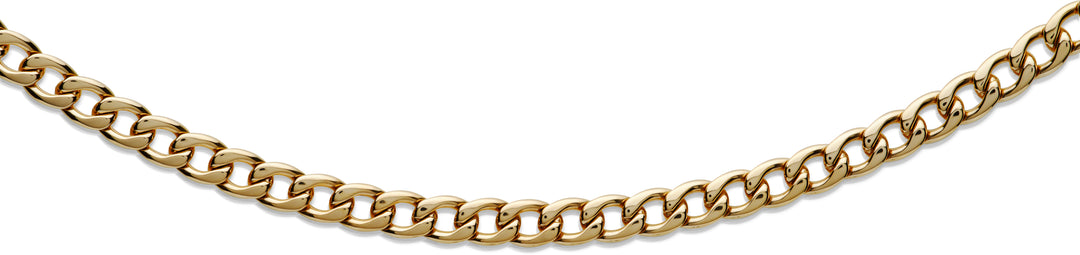 Gold plated stainless steel curb link necklace for men - carathea jewellers