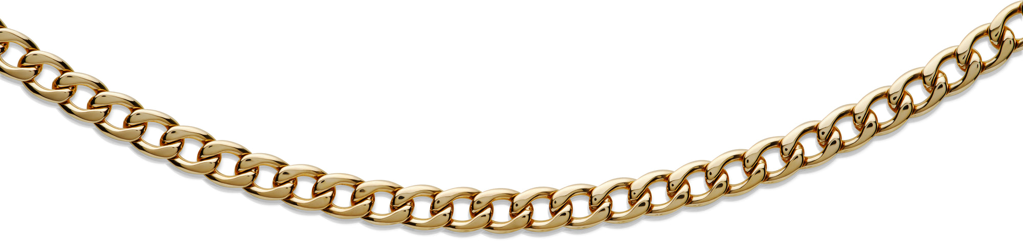 Gold plated stainless steel curb link necklace for men - carathea jewellers