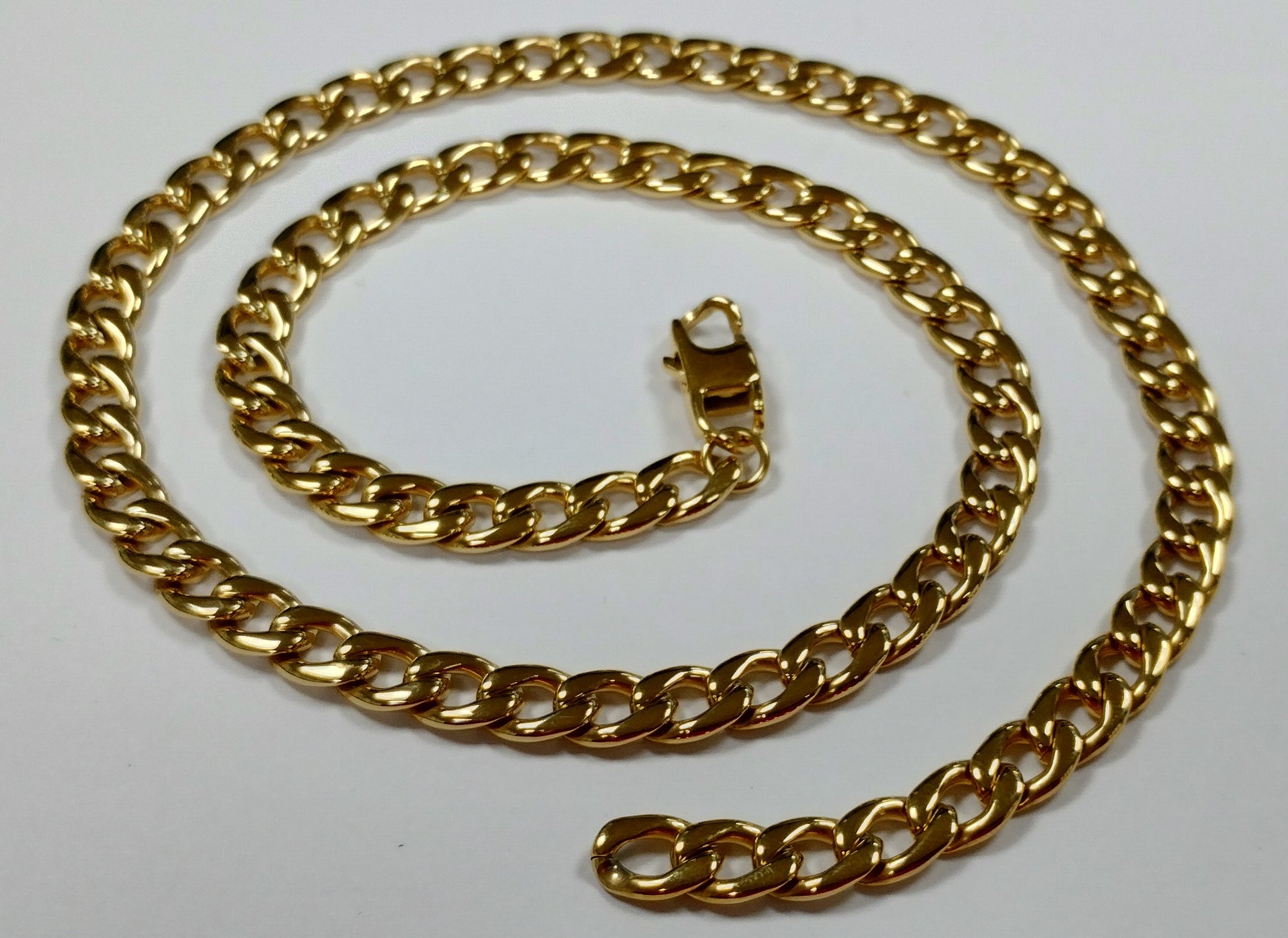 Gold plated stainless steel curb link necklace for men - carathea jewellers