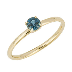 Gold Ring with Teal Sapphire