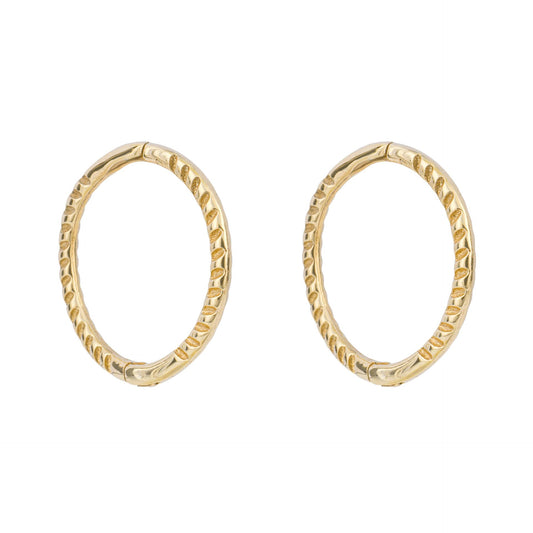 small gold rope effect huggies - Carathea jewellers