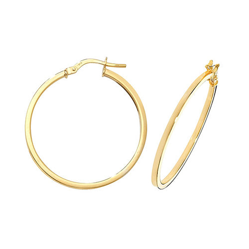 gold round hoops square profile - Carathea.