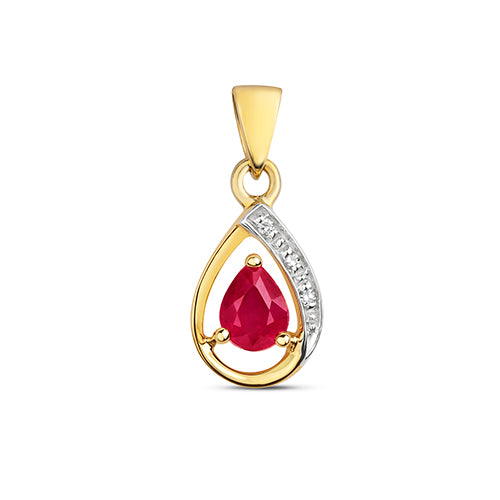 9ct gold ruby and diamond pendant | Carathea & Jools.