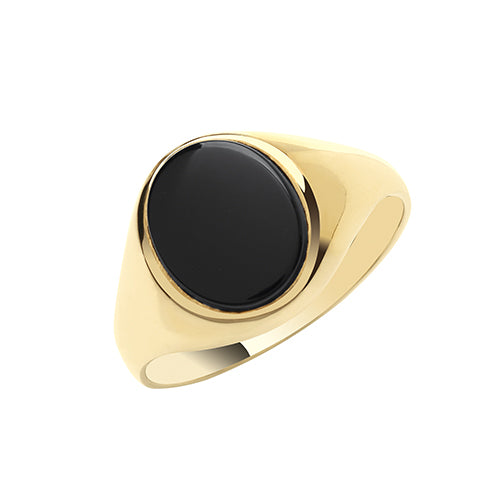 gold oval onyx signet ring for men - Carathea