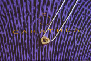 silver and gold cz slider heart necklace | Carathea