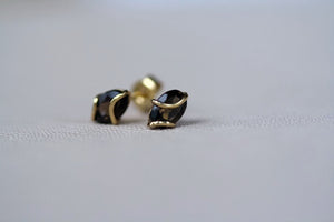 gold smokey quartz stud earrings - Carathea