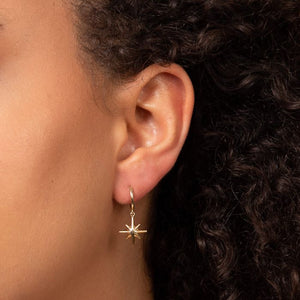9ct Gold Starbust Hoop Earrings