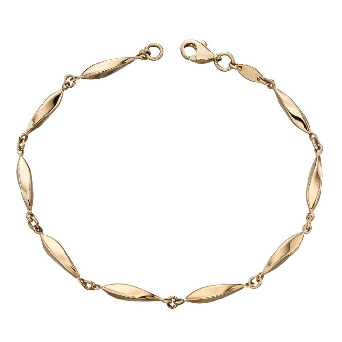 yellow gold twisted marquis linked ladies bracelet - Carathea jewellers