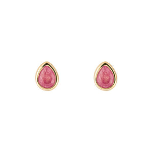 gold vermeil pink quartz Teardrop earrings | Carathea