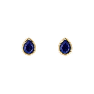 Gold vermeil lapis lazuli teardrop birthstone earrings | Carathea
