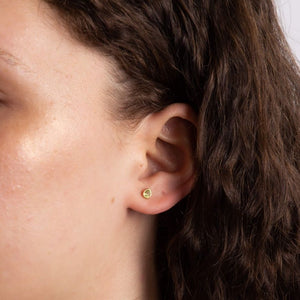 Gold vermeil peridot teardrop birthstone earrings | Carathea