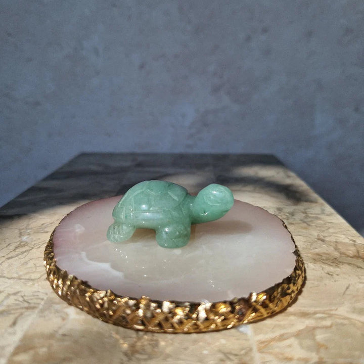 green aventurine carved tortoise - Carathea