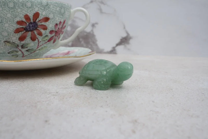 green aventurine carved crystal tortioise - Carathea