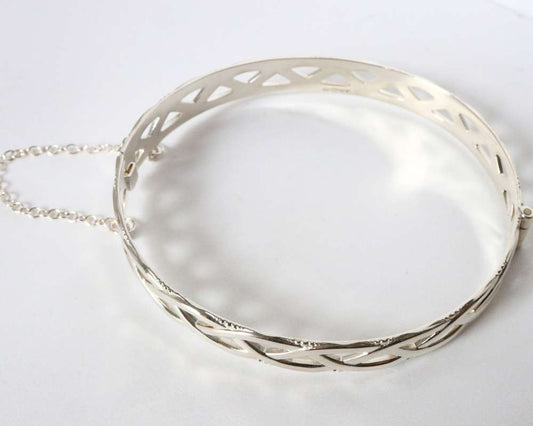 silver celtic lattice bangle- Carathea jewellers