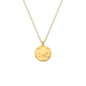 gold plated silver circle rippled pendant - Carathea jewellers