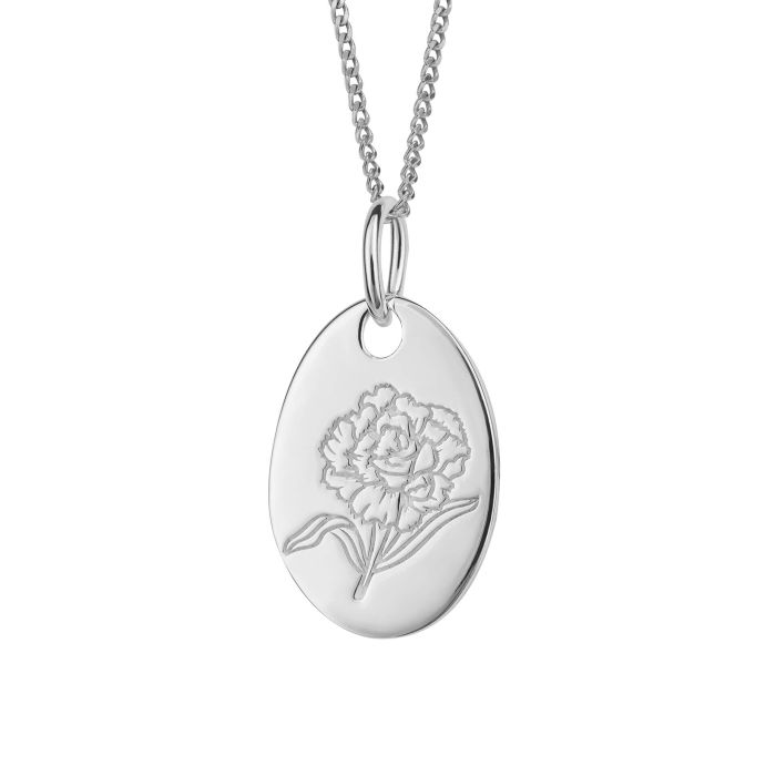 january birth month flower pendant with chain - Carathea jewellers