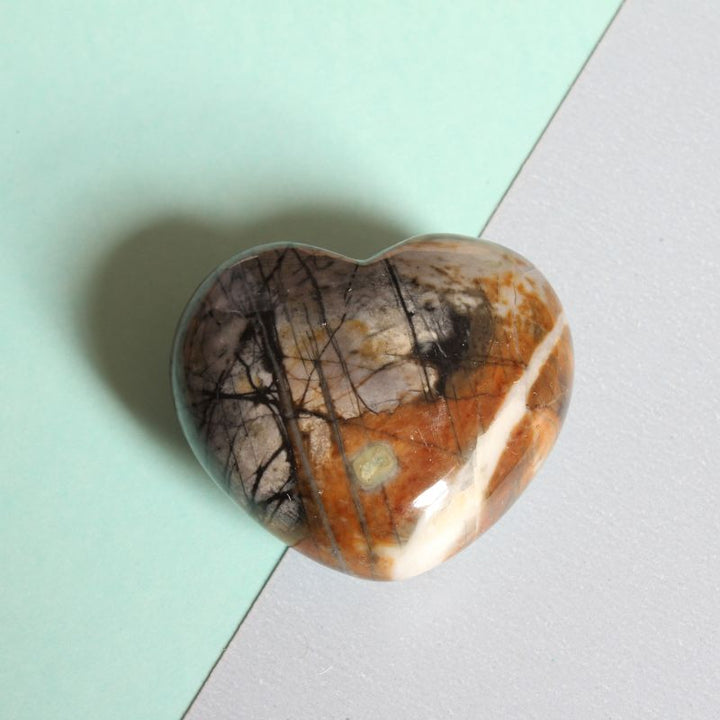 Jasper Picasso Heart Crystal