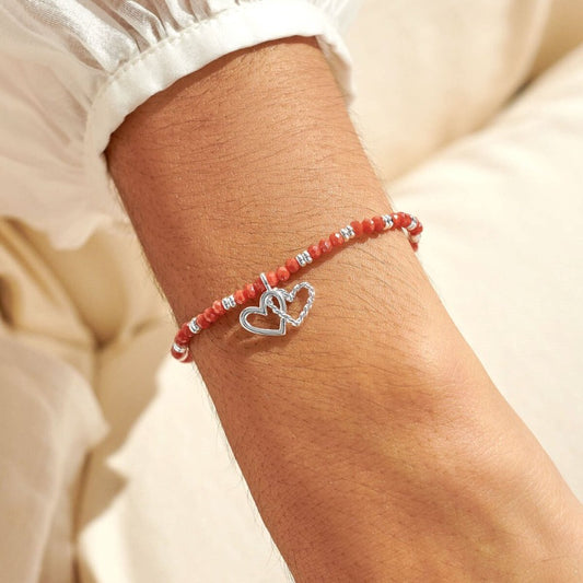 coral and silver beads bracelet - Carathea