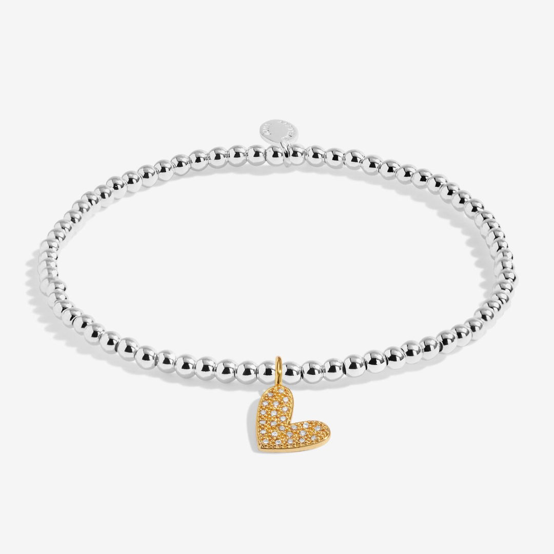 Love You Daughter bracelet with silver and gold beads.