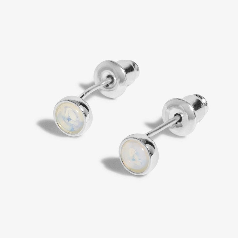 Joma Birthstone Boxed Earrings Moonstone Crystal for June