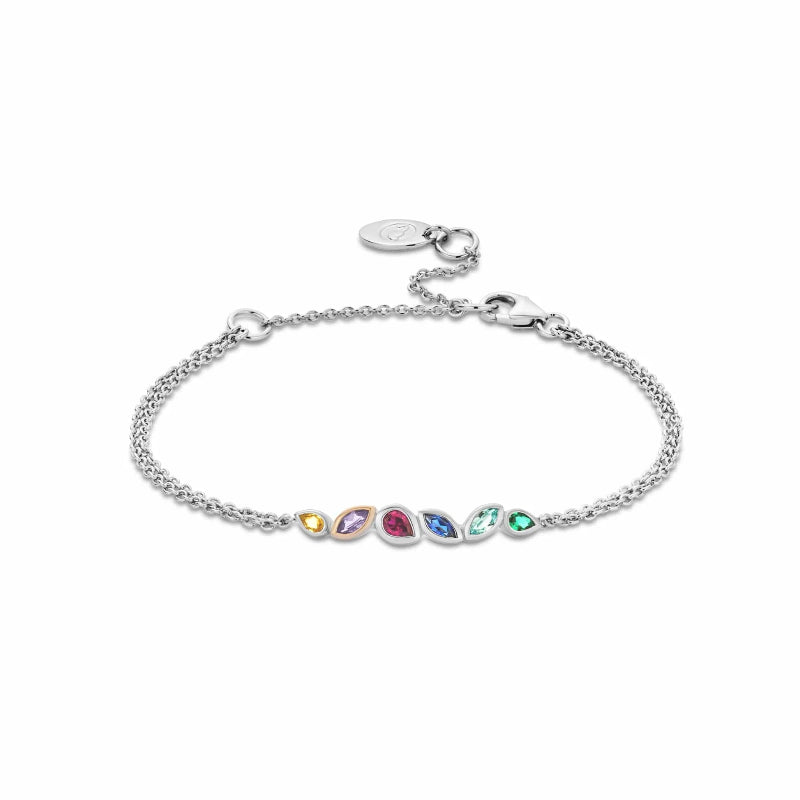 Clogau multi-stone lab-grown gemstone silver bracelet - Carathea 