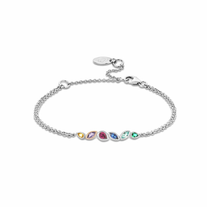 Clogau multi-stone lab-grown gemstone silver bracelet - Carathea 