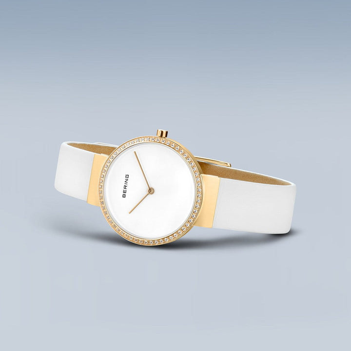 Ladies Bering Watch with White Leather Strap 14531-630