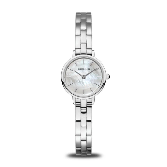 silver watch with mother of pearl dial for ladies - Carathea jewllers