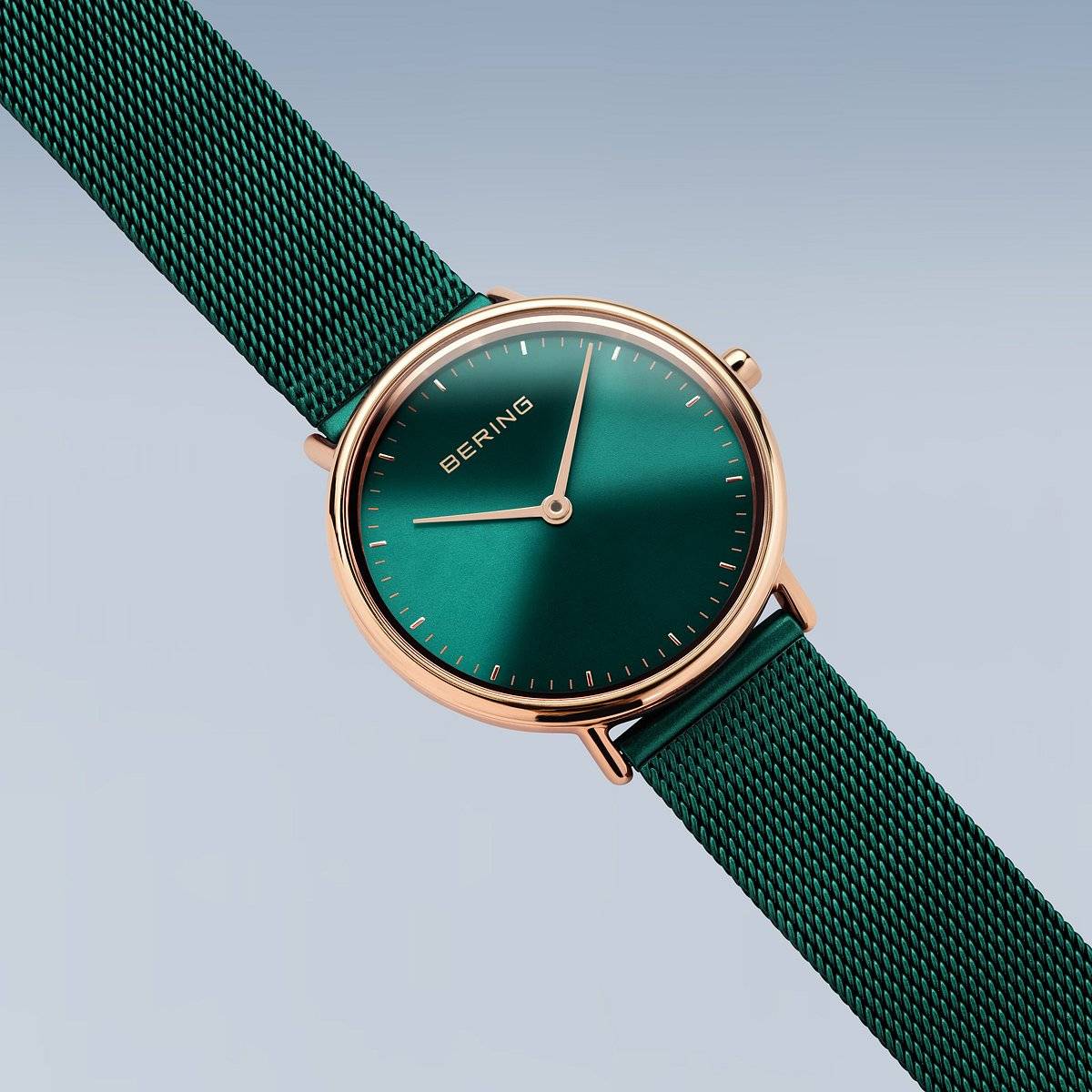 Ladies Rose Gold and Green Bering Watch 15729-868
