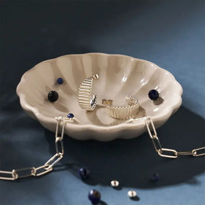 silver ridged open hoop earrings - Carathea jewellery