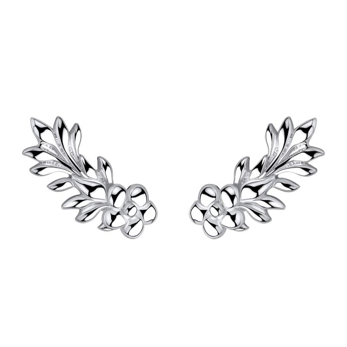 These are lightweight, polished, recycled sterling silver crawler earrings featuring Laura Ashley's Naunton Folly nature-inspired design.