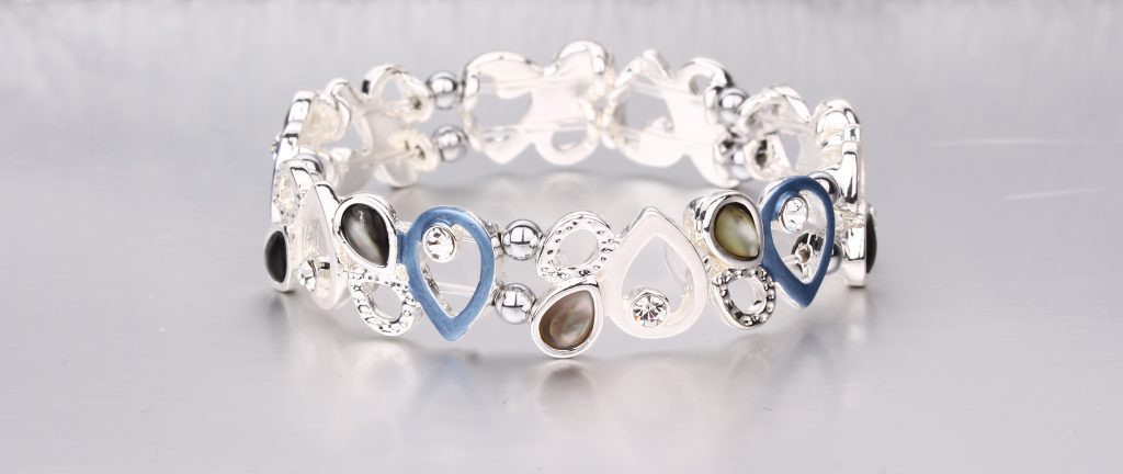 magnetic hematite bracelet in blues and greys with crystals - Carathea & Jools