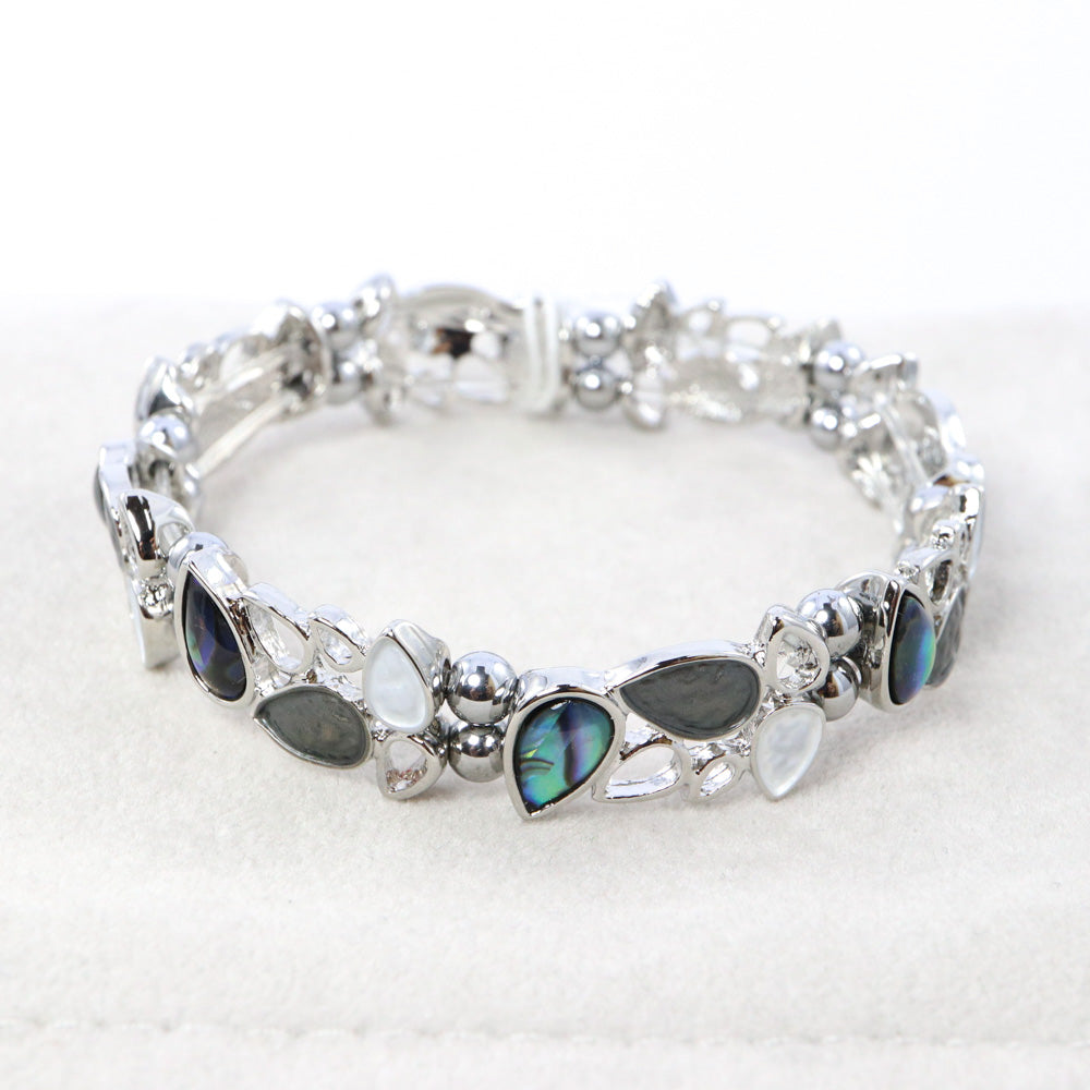 Magnetic Hematite Bracelet in Purple, Green and Grey