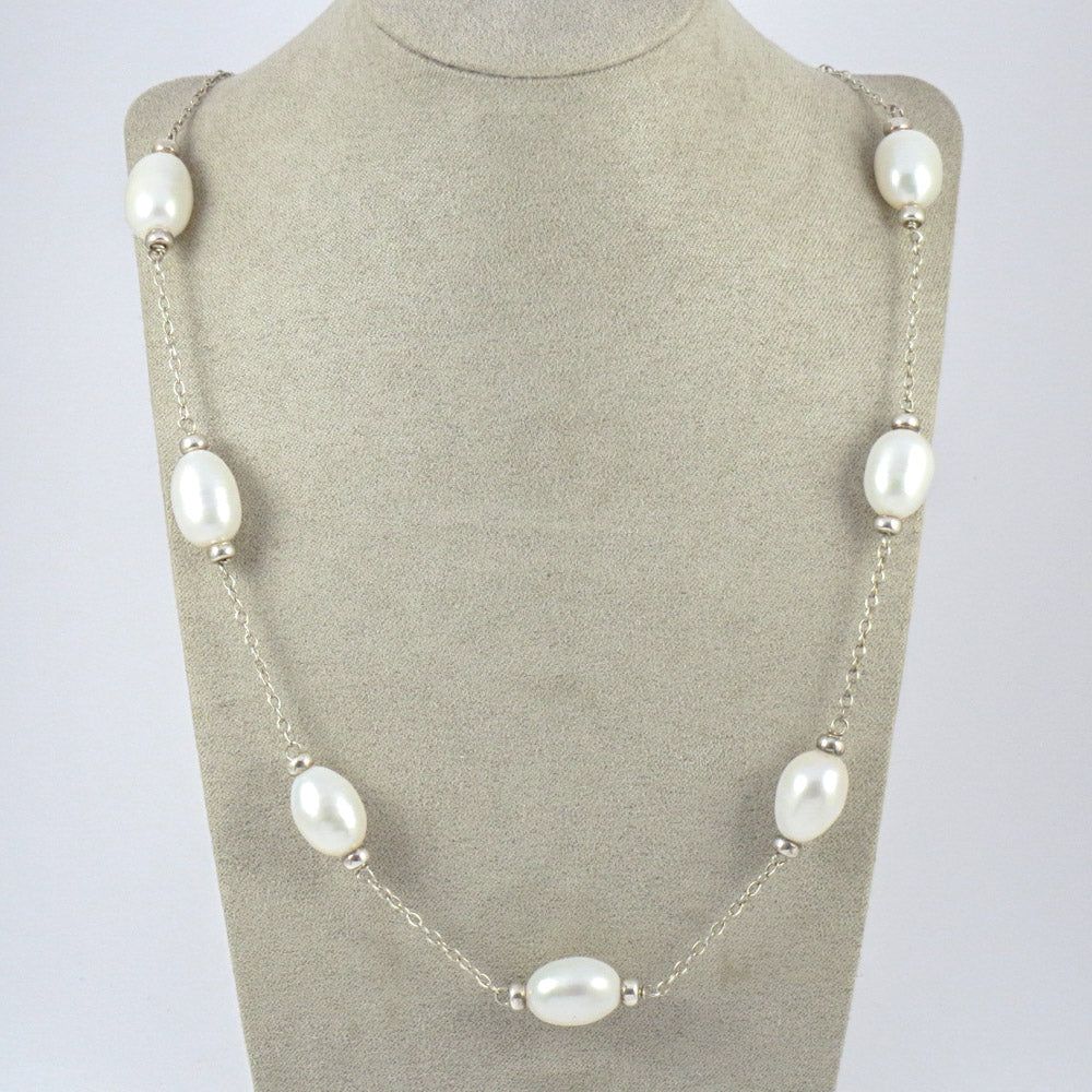 silver and pearl necklace - Carathea & jools