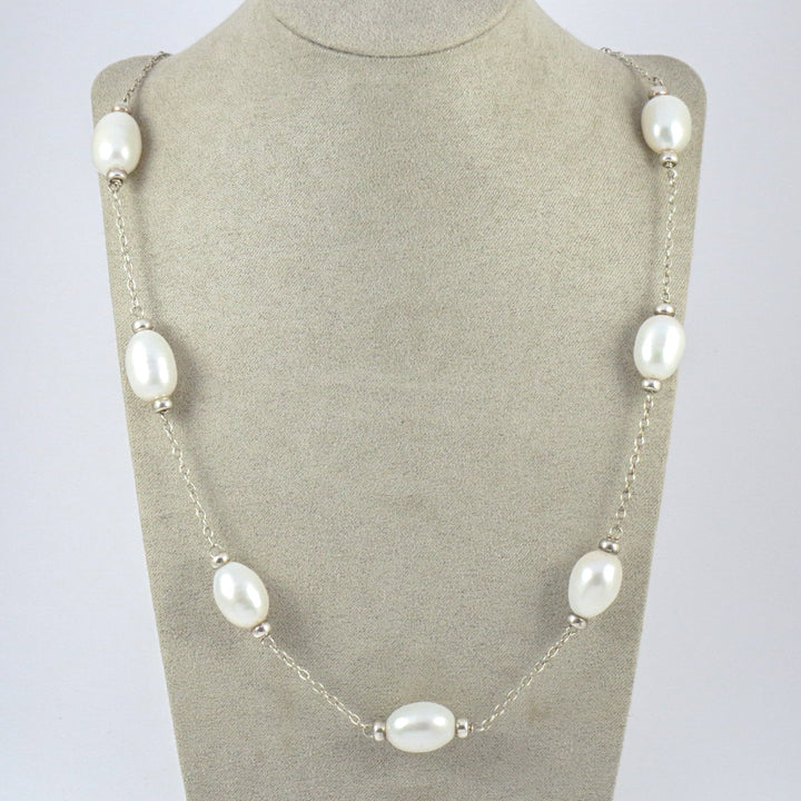 silver and pearl necklace - Carathea & jools