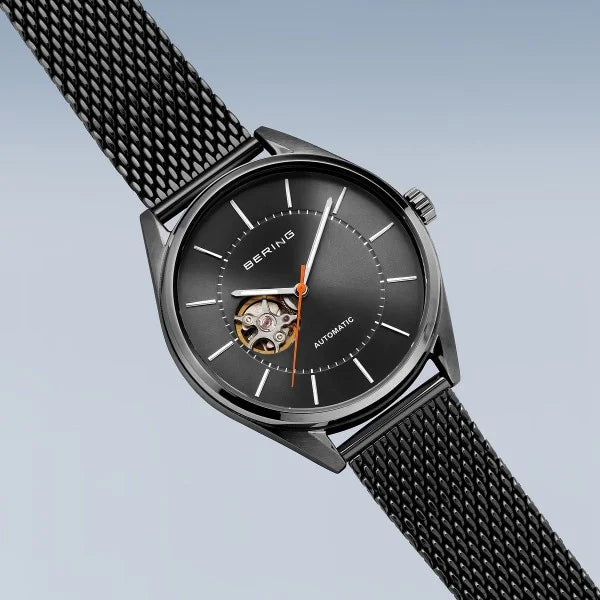 Men's Bering Grey automatic watch mesh strap - Carathea Jewellers