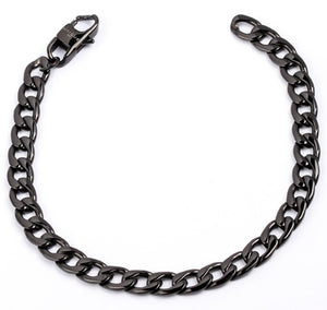 men's black ip plated steel bracelet - Carathea jewellers