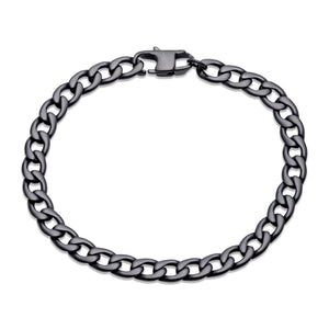 men's black ip plated steel bracelet - Carathea jewellers