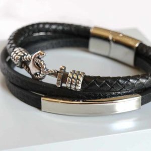 Men's 3-Strand Leather With Anchor