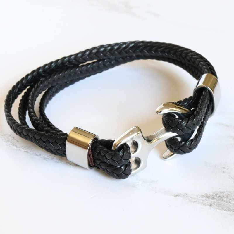 Men's 4-Strand Leather With Anchor