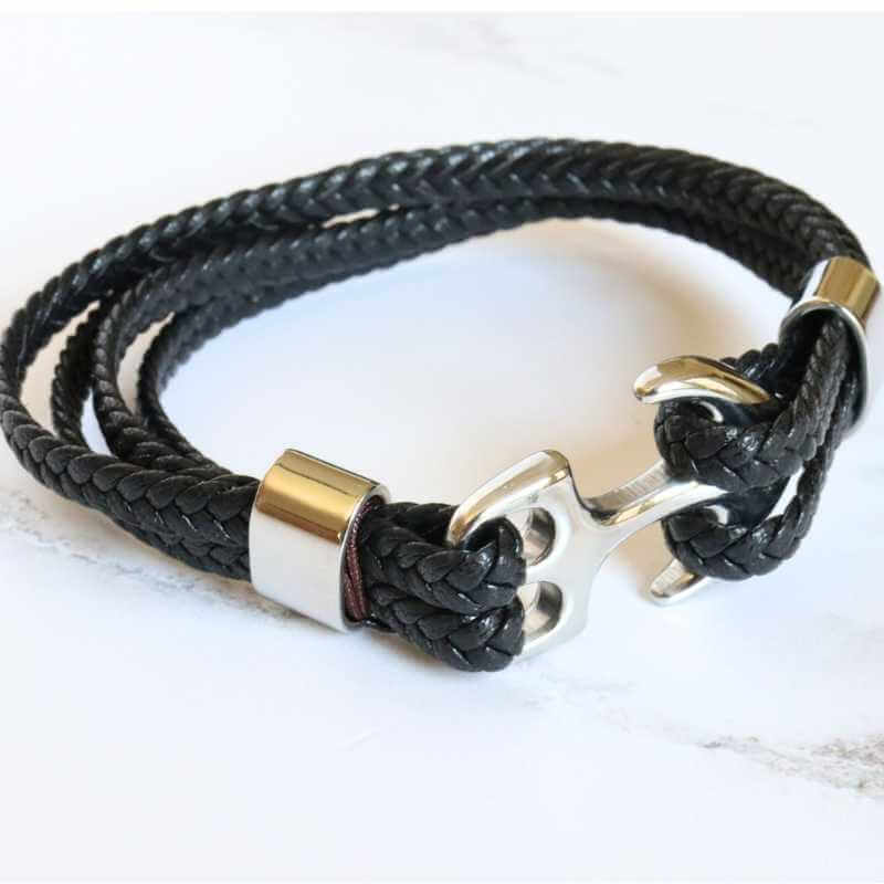 Men's 4-Strand Leather With Anchor